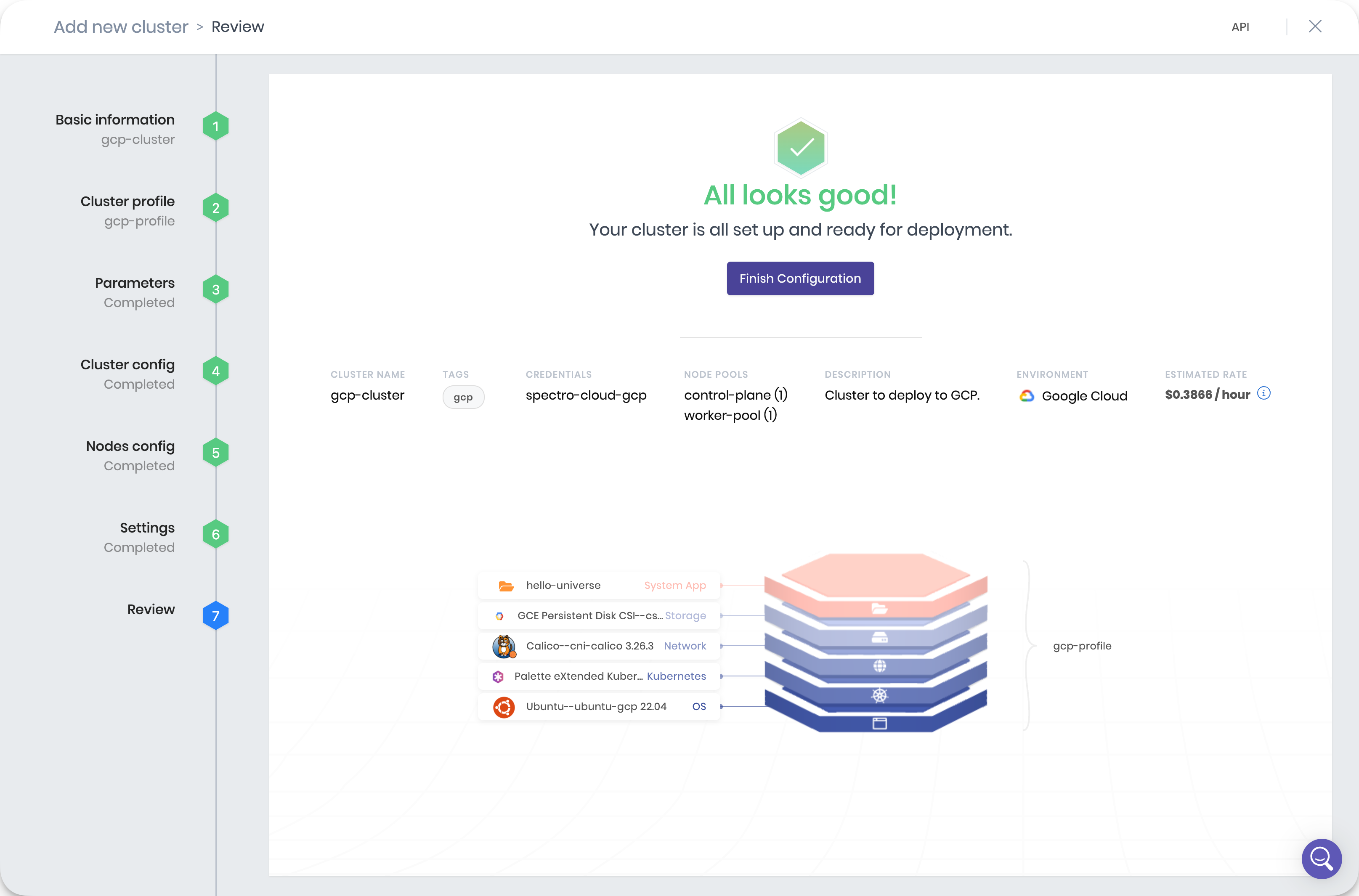Newly created GCP cluster